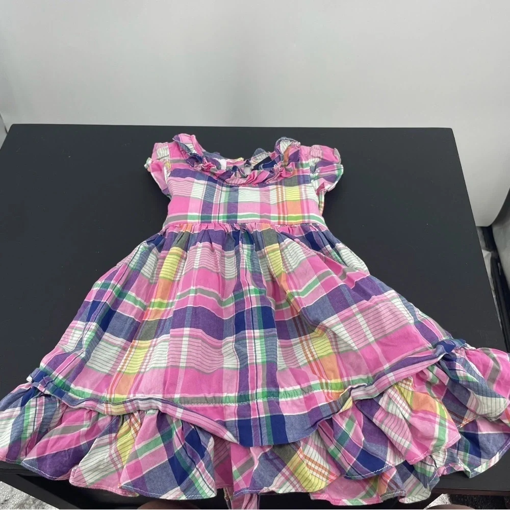 Baby‎ Girls Ralph Lauren Madres Plaid Ruffle Dress. 12 months